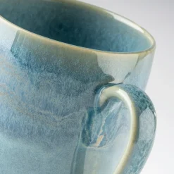 Die moderne Hausfrau Kaffeebecher-Set, Steinzeug TIEFER SEE Blau / Grün