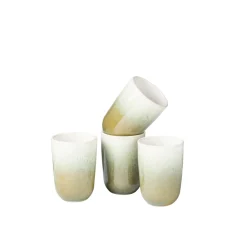 Die moderne Hausfrau Kaffeebecher-Set, Steinzeug Flussufer blau, grün, weiß