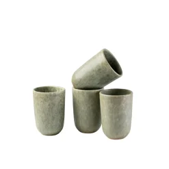 Die moderne Hausfrau Kaffeebecher-Set, Steinzeug Moos'N'Stein Grün