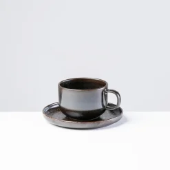 Die moderne Hausfrau Kaffeeobertassen-Set, Steinzeug Glockenklang