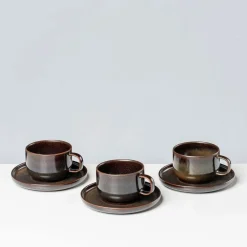 Die moderne Hausfrau Kaffeeobertassen-Set, Steinzeug Glockenklang