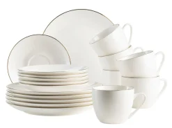 Die moderne Hausfrau Kaffeeservice, Porzellan Felise Weiß / Gold