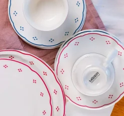 Die moderne Hausfrau Kaffeeservice, Porzellan Lova Weiß / Blau