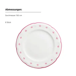 Die moderne Hausfrau Kaffeeservice, Porzellan Lova Weiß / Rot