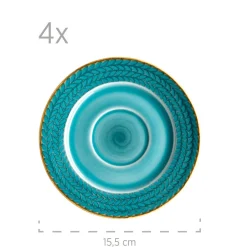 Die moderne Hausfrau Kaffeeservice, Porzellan Prospero Blau