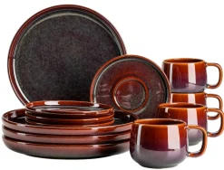 Die moderne Hausfrau Kaffeeservice, Steinzeug Elina Uno