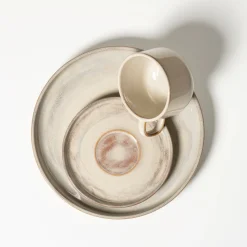 Die moderne Hausfrau Kaffeeservice, Steinzeug Nebelwald