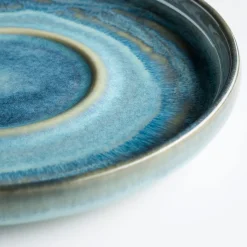 Die moderne Hausfrau Kaffeeservice, Steinzeug TIEFER SEE Blau / Grün