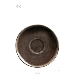 Die moderne Hausfrau Kaffeetassen-Set, Keramik Niara Organic 4 x Kaffeetasse, 4 x Untertasse