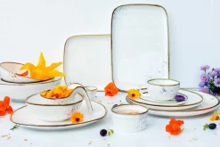 Die moderne Hausfrau Kaffeetassen-Set, Porzellan Pintar Beige / Braun