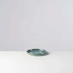 Die moderne Hausfrau Kaffeeuntertassen-Set, Steinzeug TIEFER SEE Blau / Grün