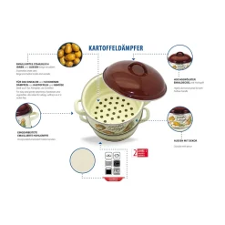 Die moderne Hausfrau Kartoffeldämpfer emailliert, 1,8 l
