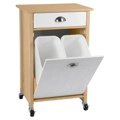 Die moderne Hausfrau Küchenwagen mit Mülltrennsystem Eiche, weiß