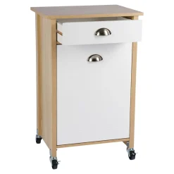 Die moderne Hausfrau Küchenwagen mit Mülltrennsystem Eiche, weiß