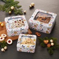 Die moderne Hausfrau Keksdosen-Set „Sichtfenster“, 3 Stück