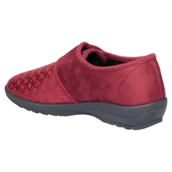 Damen Die moderne Hausfrau Kletthausschuh „Elegant“ bordeaux