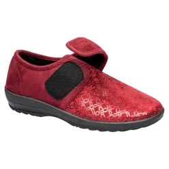 Damen Die moderne Hausfrau Kletthausschuh „Elegant“ bordeaux