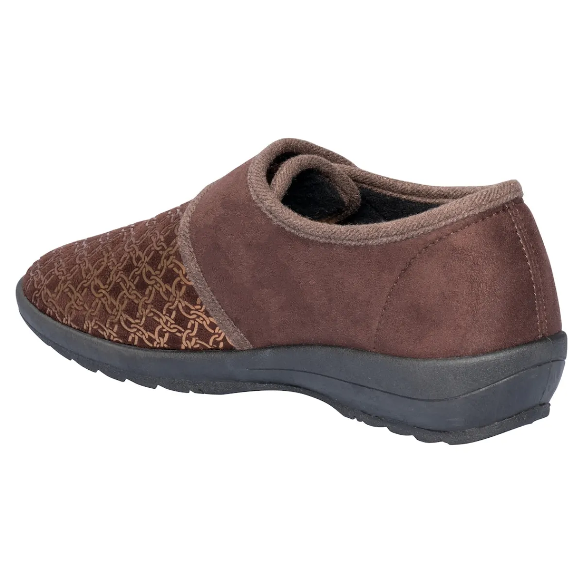 Damen Die moderne Hausfrau Kletthausschuh „Elegant“ schoko