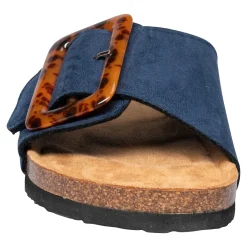 Damen Die moderne Hausfrau Klett-Pantolette „Miriam“ blau