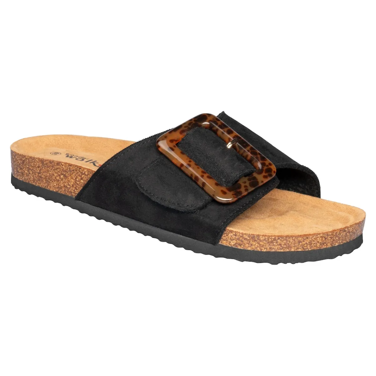 Damen Die moderne Hausfrau Klett-Pantolette „Miriam“ schwarz