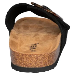 Damen Die moderne Hausfrau Klett-Pantolette „Miriam“ schwarz