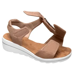 Damen Die moderne Hausfrau Klett-Sandale "Elegant" cappuccino