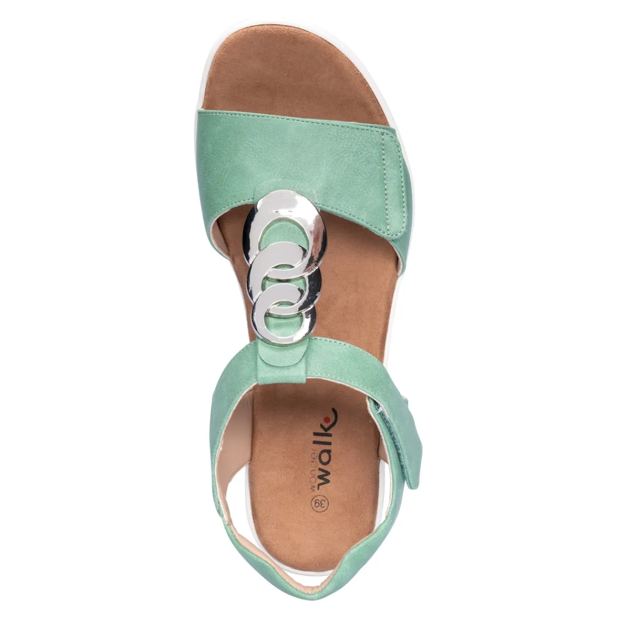 Damen Die moderne Hausfrau Klett-Sandale "Elegant" grün