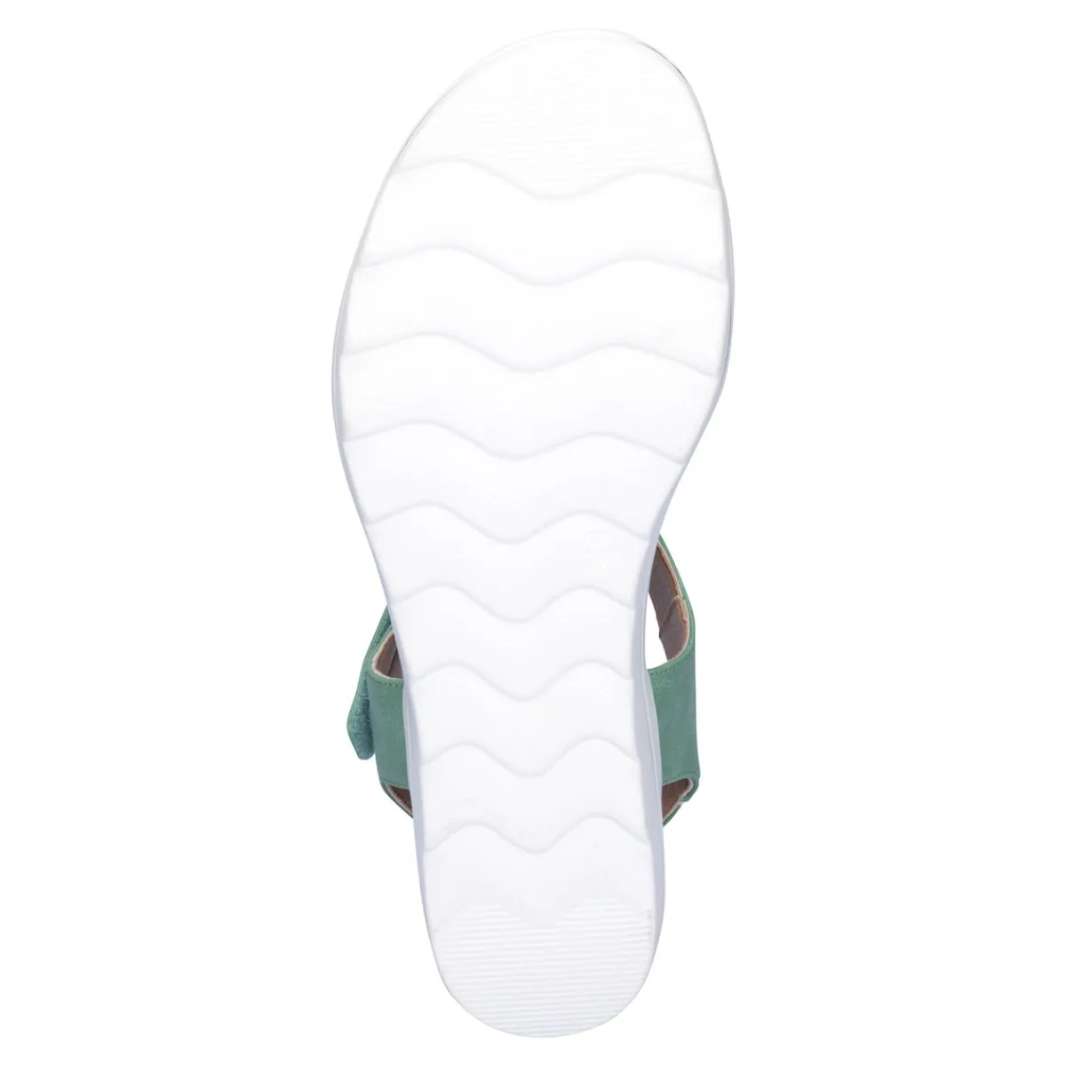 Damen Die moderne Hausfrau Klett-Sandale "Elegant" grün