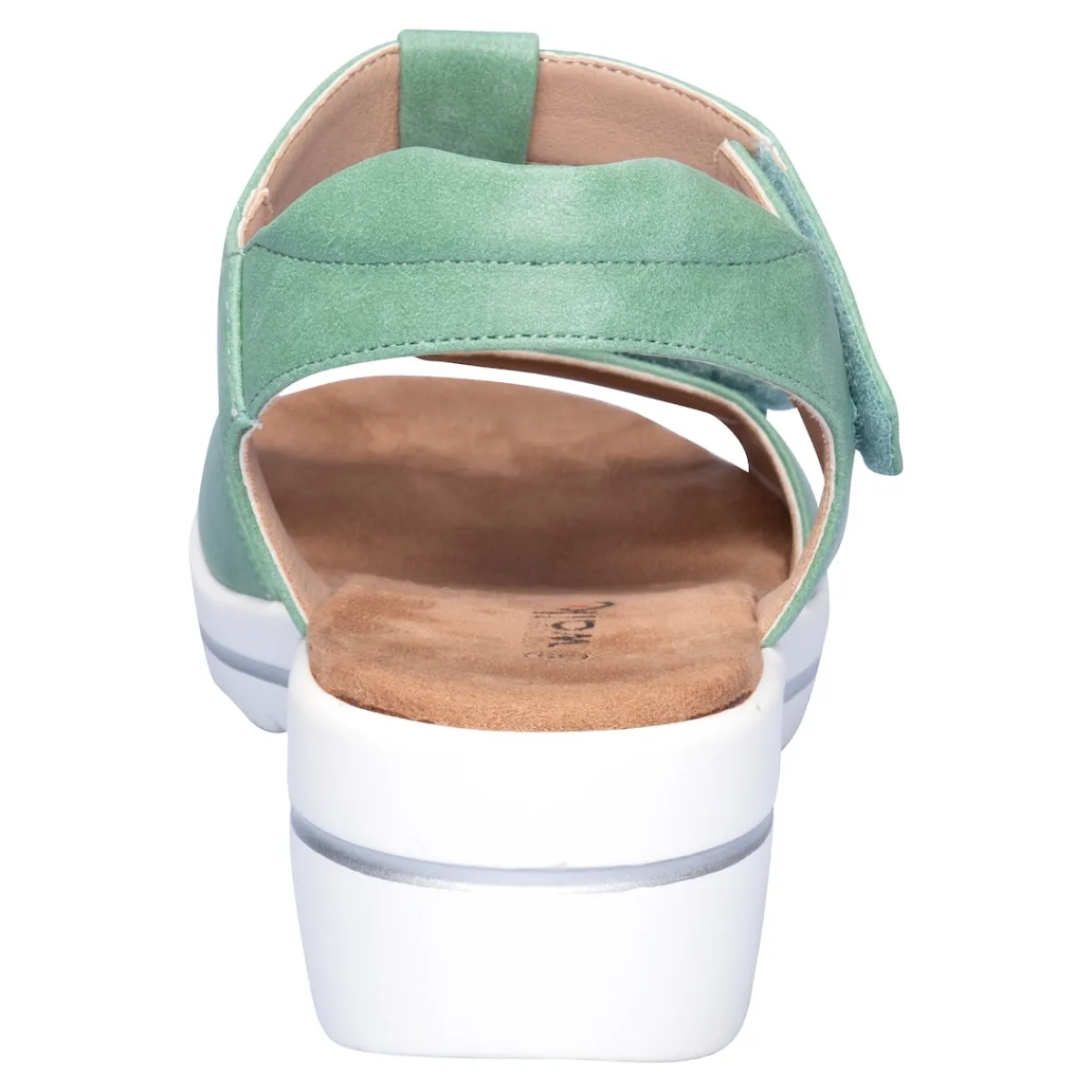 Damen Die moderne Hausfrau Klett-Sandale "Elegant" grün