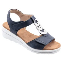 Damen Die moderne Hausfrau Klett-Sandale "Elegant" marine