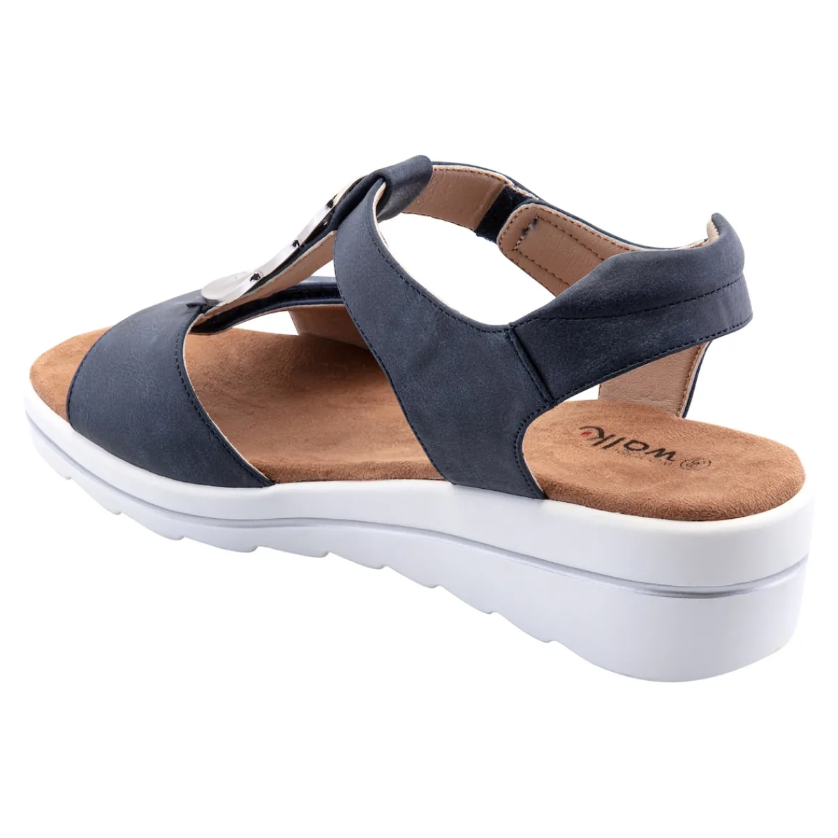 Damen Die moderne Hausfrau Klett-Sandale "Elegant" marine