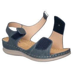 Damen Die moderne Hausfrau Klettsandalette „Carmen“ blau