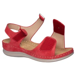 Damen Die moderne Hausfrau Klettsandalette „Carmen“ rot