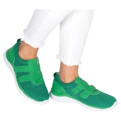 Damen Die moderne Hausfrau Klettschuh „Federleicht“ grün