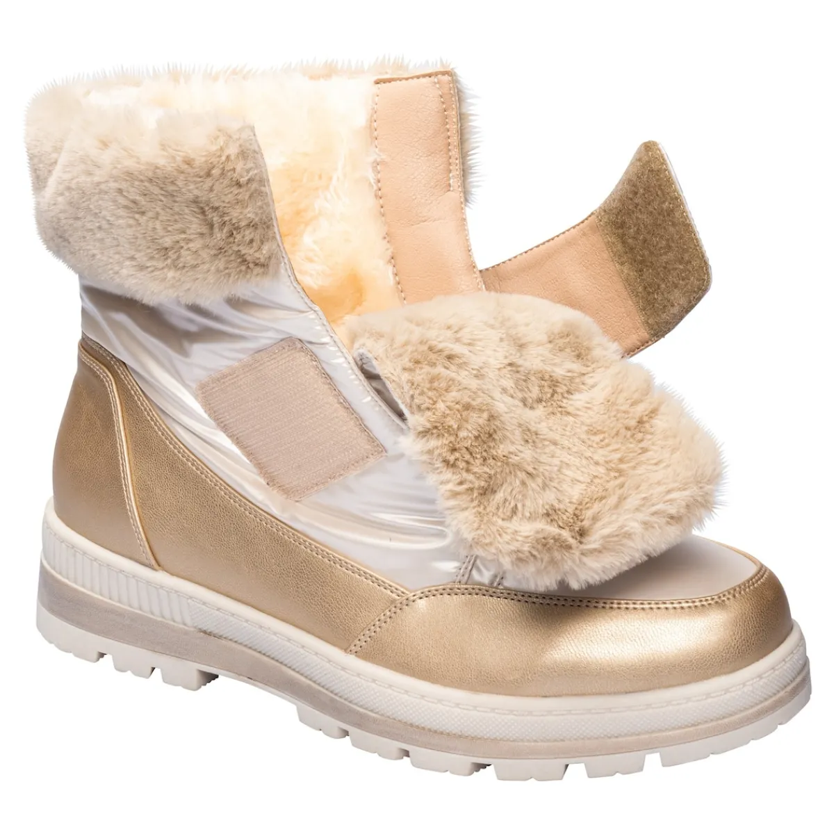 Damen Die moderne Hausfrau Klettstiefel „Leonita“ gold