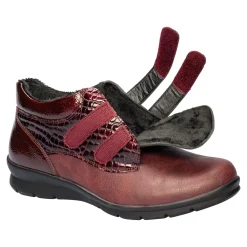 Damen Die moderne Hausfrau Klett-Stiefelette „Helga“ bordeaux
