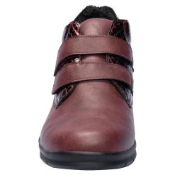 Damen Die moderne Hausfrau Klett-Stiefelette „Helga“ bordeaux