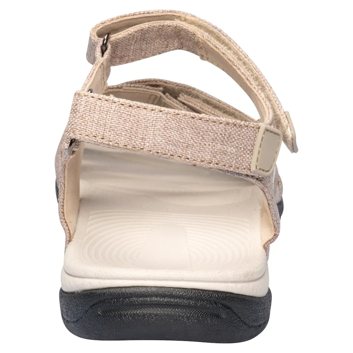 Damen Die moderne Hausfrau Klett-Stretchsandale "Leinenoptik"