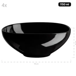 Die moderne Hausfrau Kombiservice, Keramik Isora Schwarz