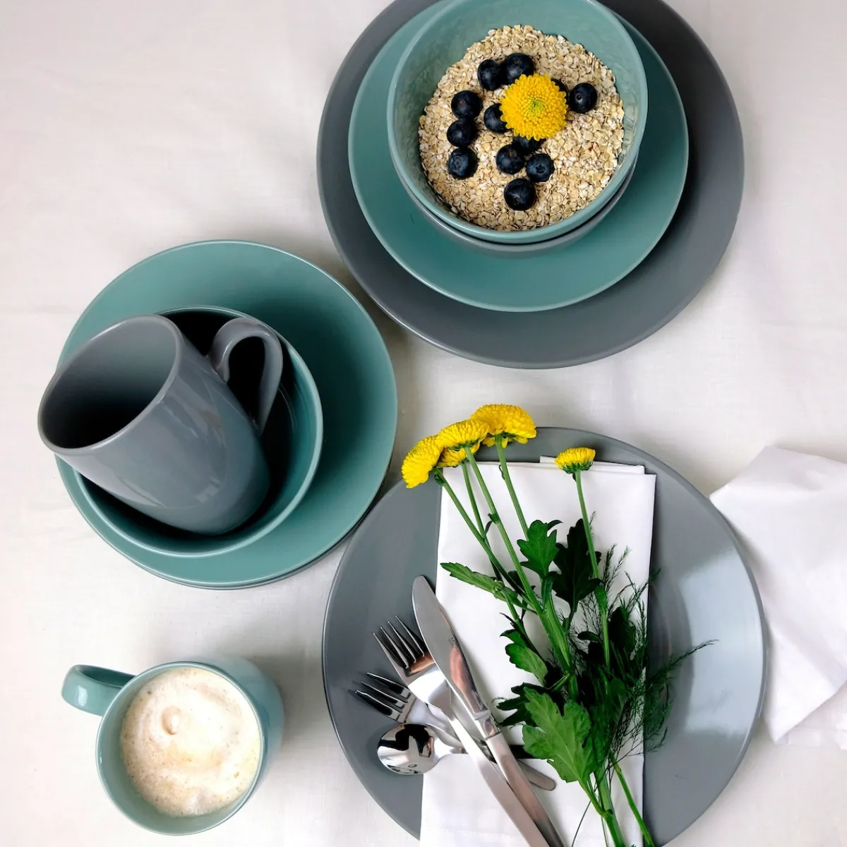 Die moderne Hausfrau Kombiservice Pastell Selection Grün