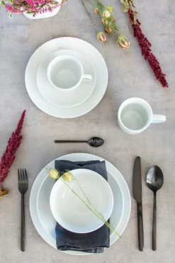 Die moderne Hausfrau Kombiservice, Porzellan BARCA 6 x Speiseteller, 6 x Suppenteller, 6 x Dessertteller, 6 x Kaffeetasse, 6 Kaffeeuntertasse