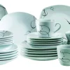Die moderne Hausfrau Kombiservice, Porzellan CHANSON 6 x Speiseteller, 6 x Suppenteller, 6 x Dessertteller, 6 x Kaffeetasse, 6 Kaffeeuntertasse