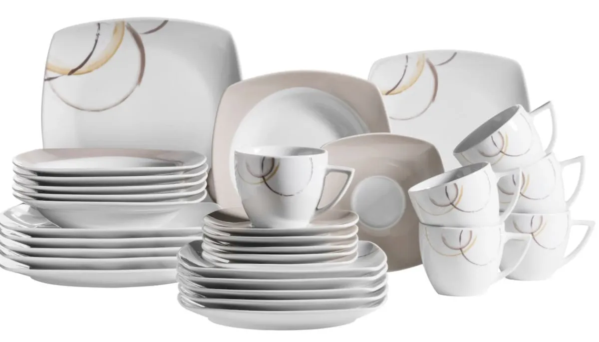 Die moderne Hausfrau Kombiservice, Porzellan NELA