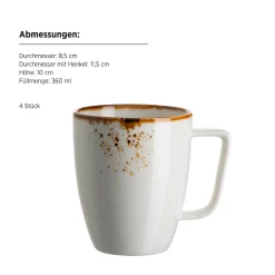 Die moderne Hausfrau Kombiservice, Porzellan Pintar Beige / Braun