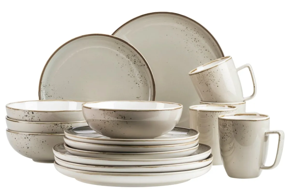 Die moderne Hausfrau Kombiservice, Porzellan Pintar Olivgrau