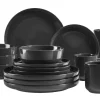 Die moderne Hausfrau Kombiservice, Steinzeug ALENIA Schwarz