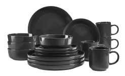 Die moderne Hausfrau Kombiservice, Steinzeug ALENIA Schwarz