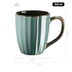 Die moderne Hausfrau Kombiservice, Steinzeug Confino Petrol