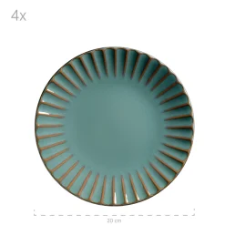 Die moderne Hausfrau Kombiservice, Steinzeug Confino Petrol