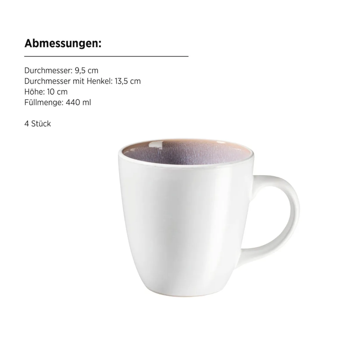 Die moderne Hausfrau Kombiservice, Steinzeug Elea Flieder